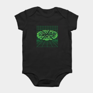 Retro Pizza. Matrix Style Baby Bodysuit